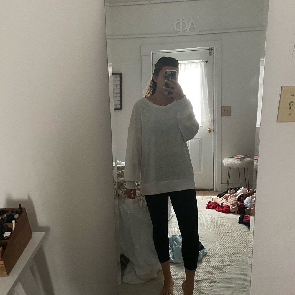 White sweater top